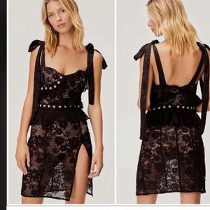 Beautiful for love and lemons lace dress with built in nude bodysuit